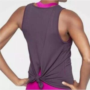 Athleta Foothill Seamless Tie Back Tank Plum